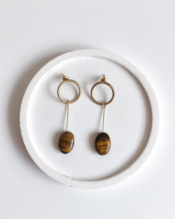 Handmade Boho Gold Leaf Earrings