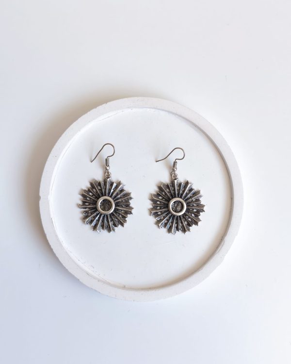 Vintage Bohemian Earrings with Sun Pattern