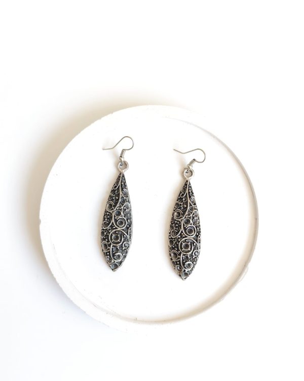 Bohemian Vintage Antique Patterned Leaf Earrings